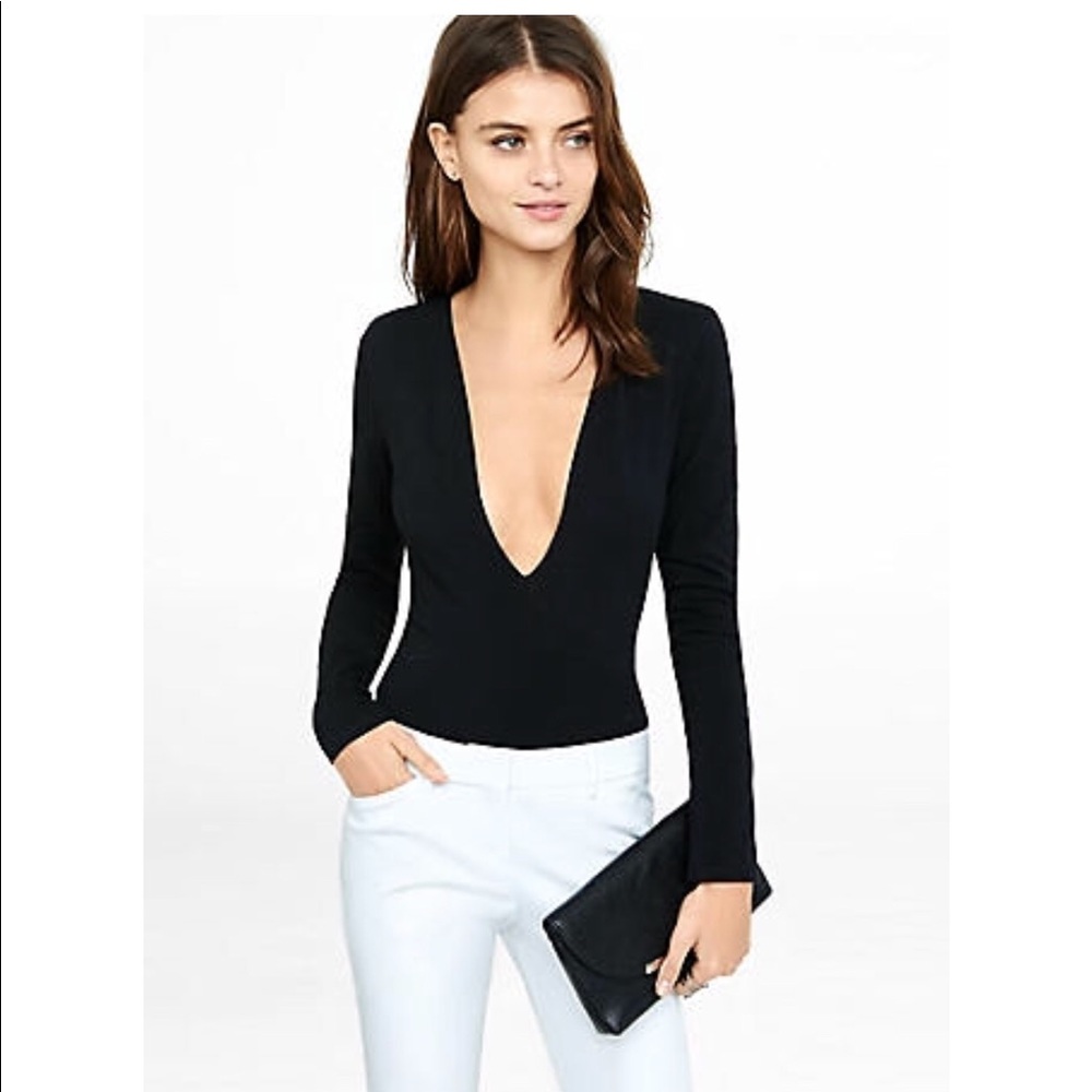 EXPRESS deep V neck bodysuit